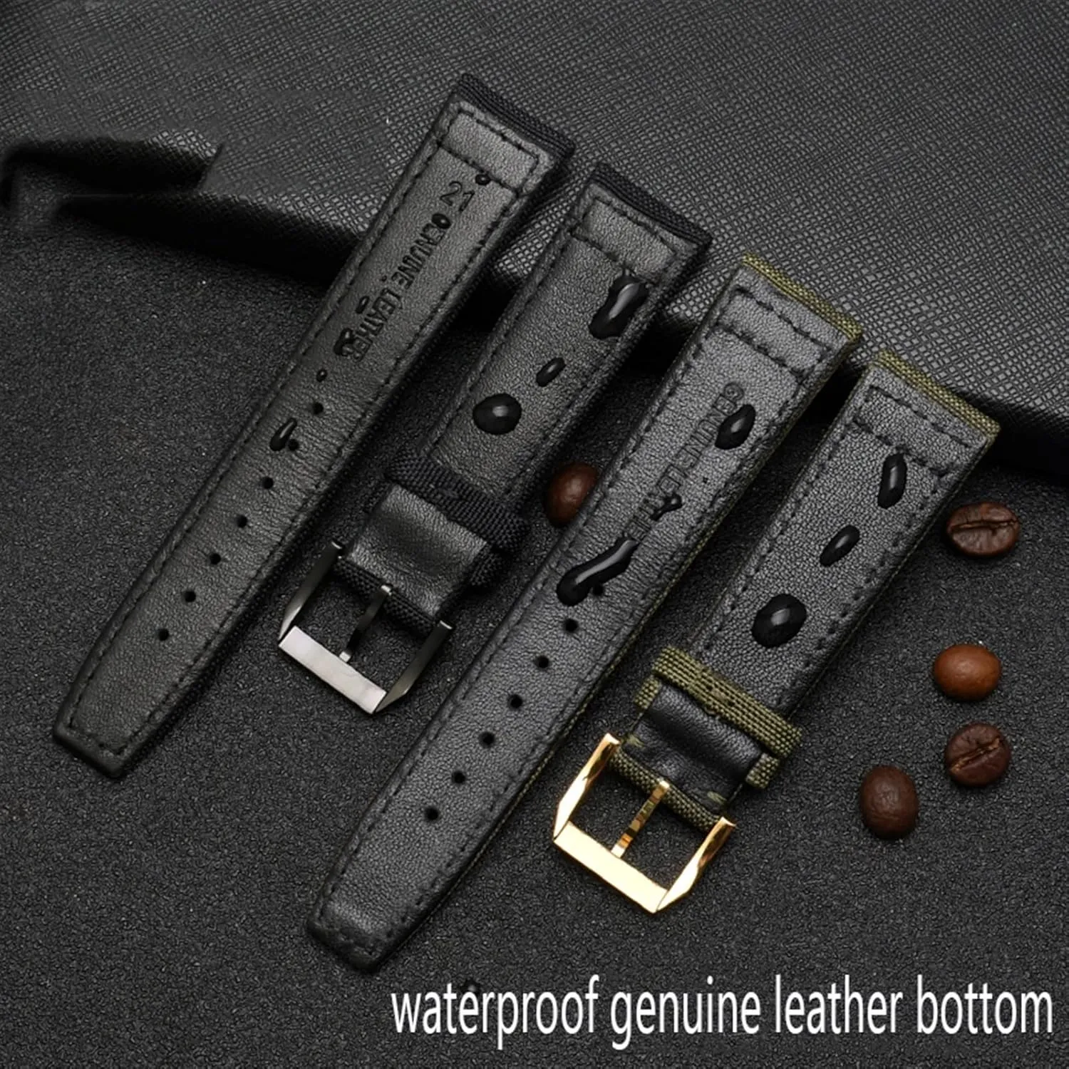 For IWC Pilot Spitfire Timezone TopGun Strap Green Black Belts Wristwatch Straps 20mm 21mm 22mm Nylon Canvas Fabric Watch Band