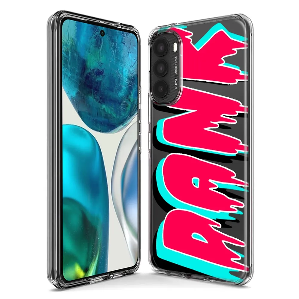For Motorola Moto G Stylus 2021 Teal Pink Clear Funny Text Quote Dank Design Hybrid Protective Phone Case Cover