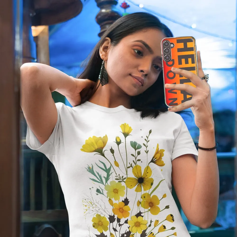 For Motorola One 5G Ace Orange Clear Funny Text Quote Hella Down Design Hybrid Protective Phone Case Cover