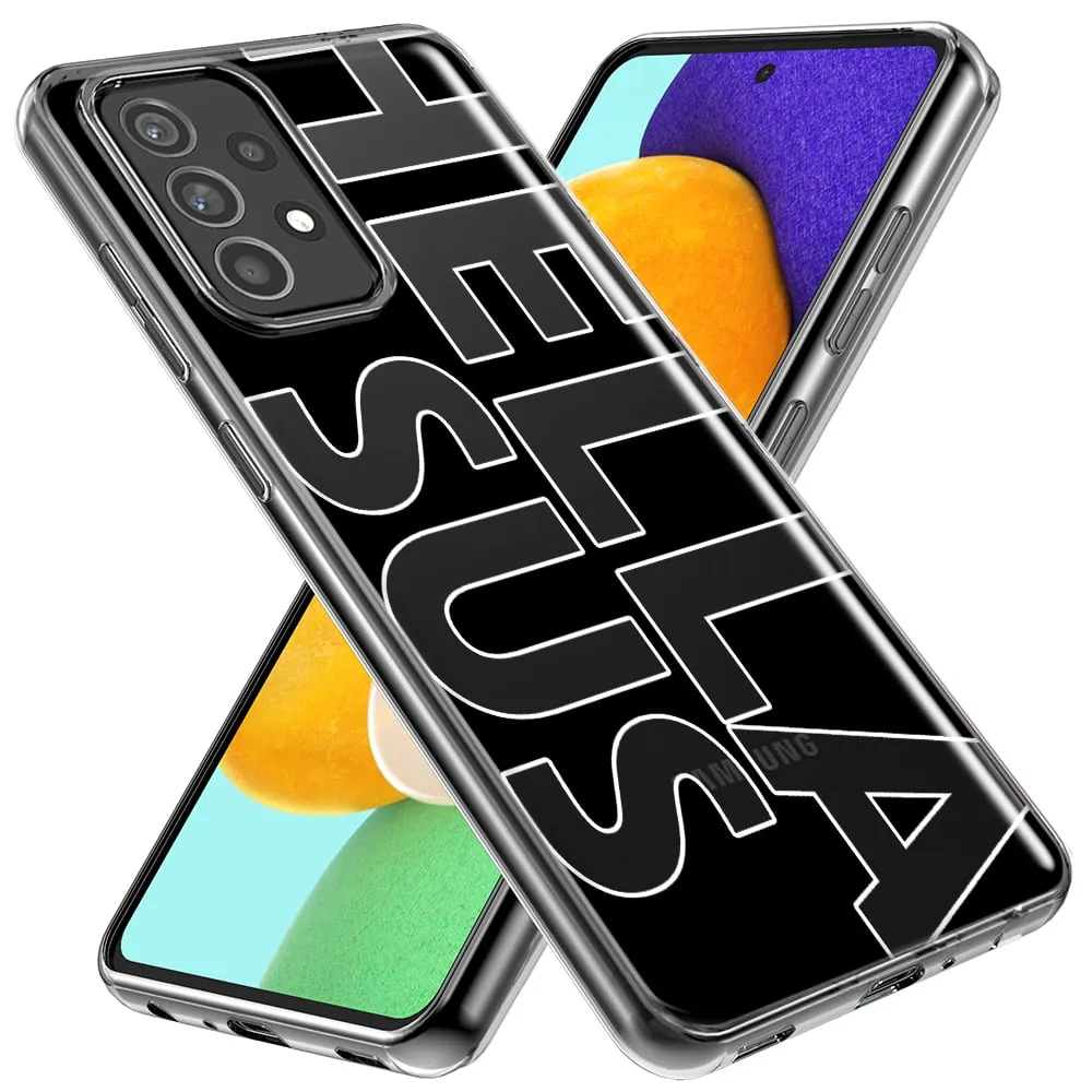 For Samsung Galaxy A01 Black Clear Funny Text Quote Hella Sus Design Hybrid Protective Phone Case Cover