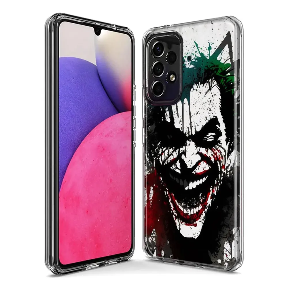 For Samsung Galaxy A01 Laughing Joker Painting Graffiti Design Hybrid Protective Phone Case Cover