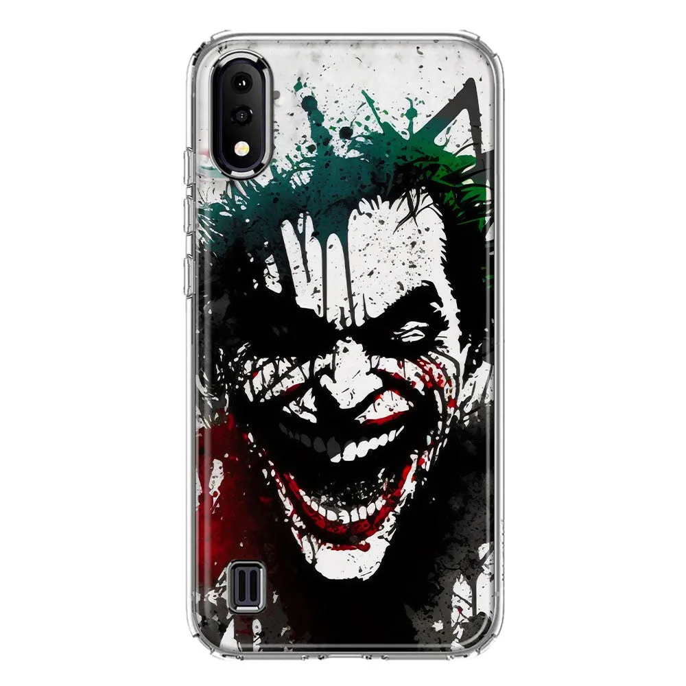 For Samsung Galaxy A01 Laughing Joker Painting Graffiti Design Hybrid Protective Phone Case Cover
