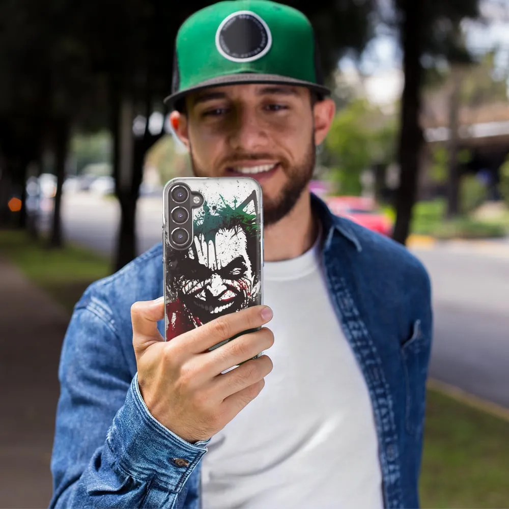 For Samsung Galaxy A01 Laughing Joker Painting Graffiti Design Hybrid Protective Phone Case Cover