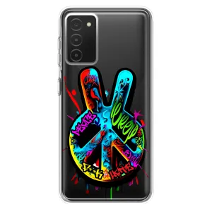 For Samsung Galaxy A03S Peace Graffiti Painting Art Design Hybrid Protective Phone Case Cover