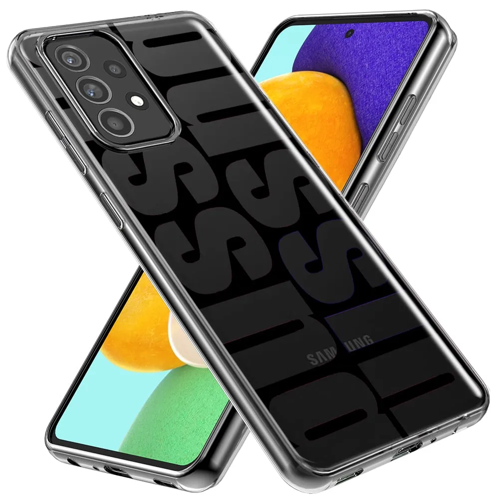 For Samsung Galaxy A11 Black Clear Funny Text Quote Bussin Design Hybrid Protective Phone Case Cover