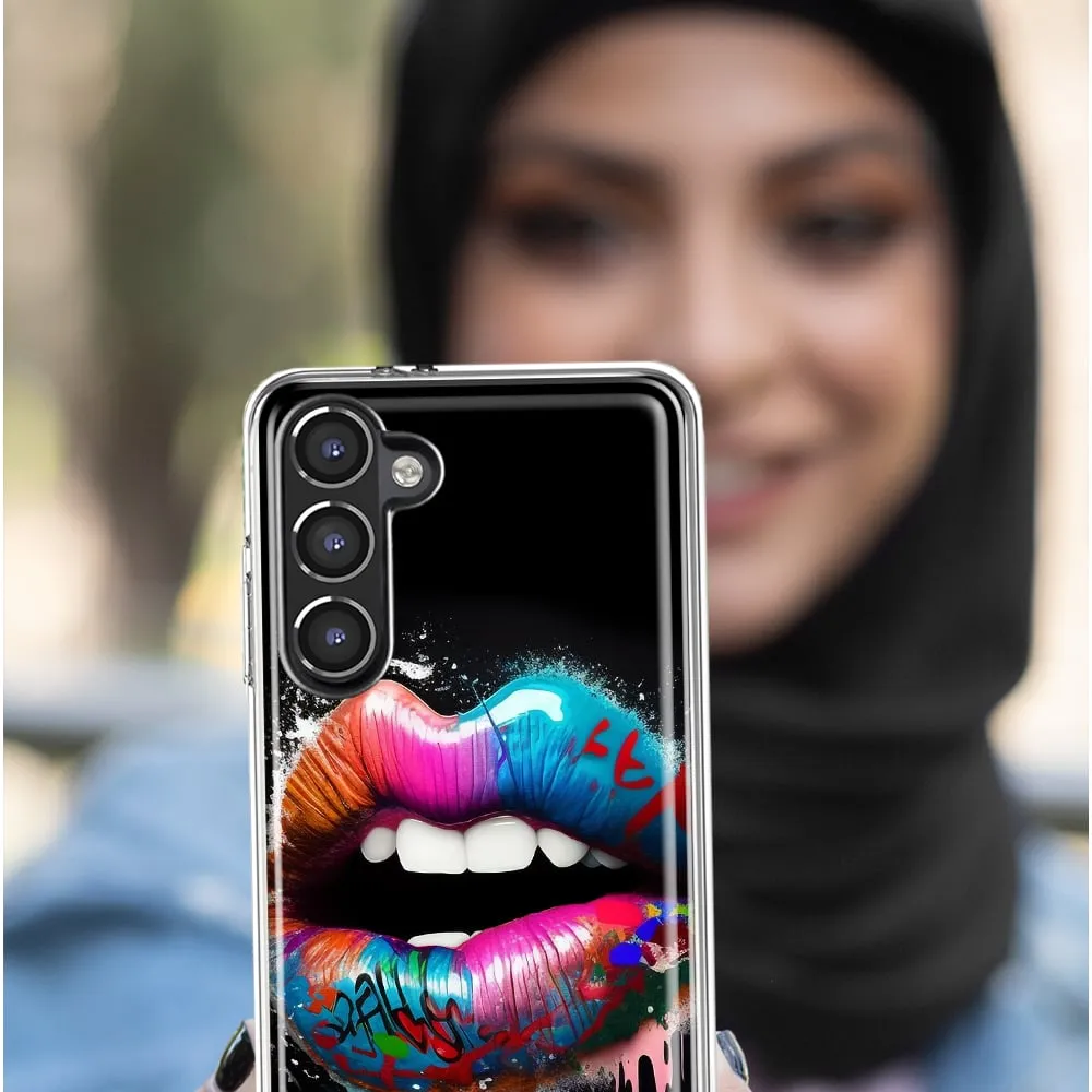 For Samsung Galaxy A31 Colorful Lip Graffiti Painting Art Design Hybrid Protective Phone Case Cover
