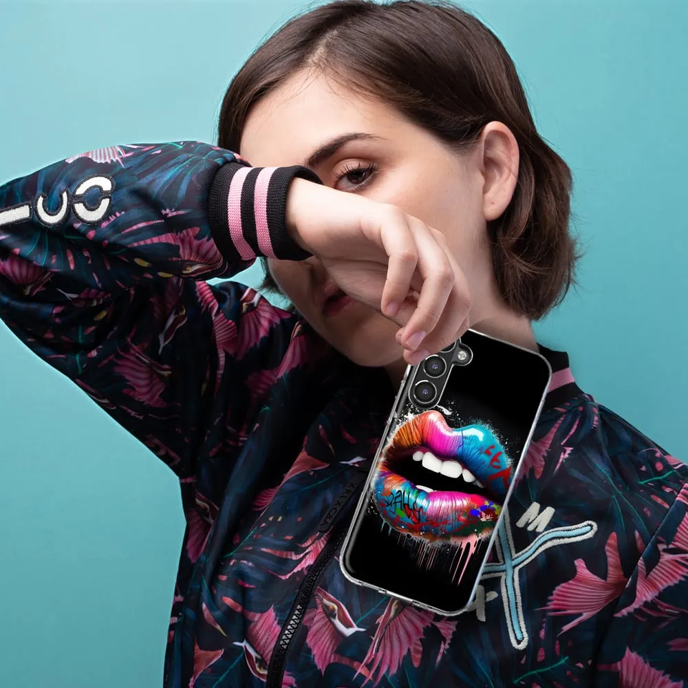 For Samsung Galaxy A31 Colorful Lip Graffiti Painting Art Design Hybrid Protective Phone Case Cover