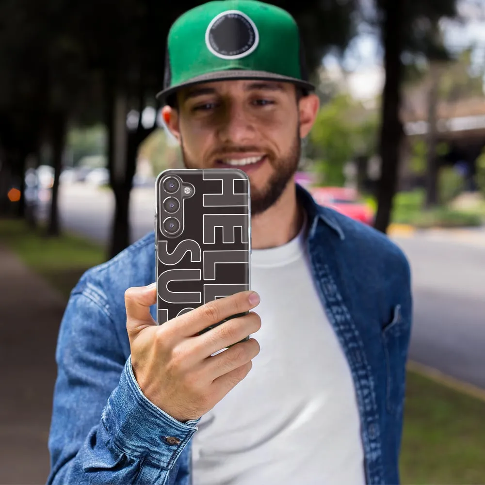 For Samsung Galaxy A71 4G Black Clear Funny Text Quote Hella Sus Design Hybrid Protective Phone Case Cover