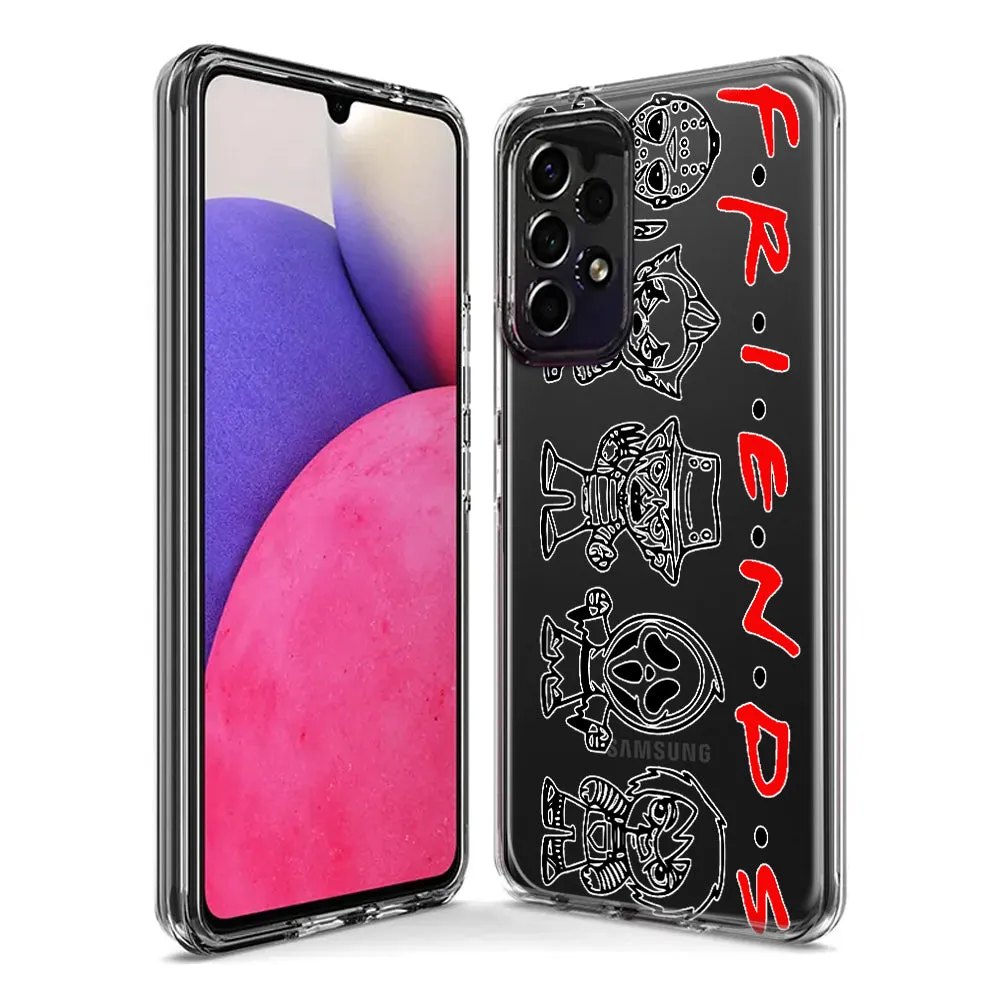 For Samsung Galaxy A71 4G Cute Halloween Spooky Horror Scary Characters Friends Design Hybrid Protective Phone Case Cover