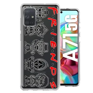 For Samsung Galaxy A71 4G Cute Halloween Spooky Horror Scary Characters Friends Design Hybrid Protective Phone Case Cover