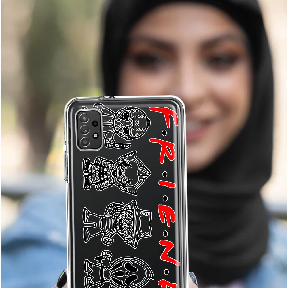 For Samsung Galaxy A71 4G Cute Halloween Spooky Horror Scary Characters Friends Design Hybrid Protective Phone Case Cover