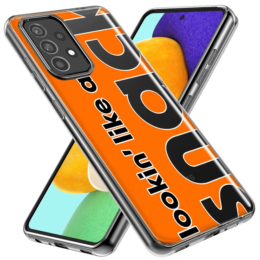 For Samsung Galaxy A71 4G Orange Clear Funny Text Quote Snack Design Hybrid Protective Phone Case Cover