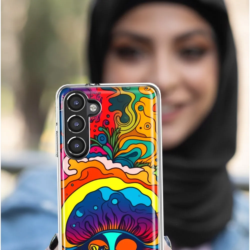 For Samsung Galaxy Note 20 Ultra Neon Rainbow Psychedelic Trippy Hippie Big Brain Design Hybrid Protective Phone Case Cover