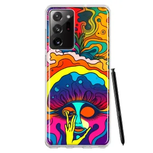 For Samsung Galaxy Note 20 Ultra Neon Rainbow Psychedelic Trippy Hippie Big Brain Design Hybrid Protective Phone Case Cover