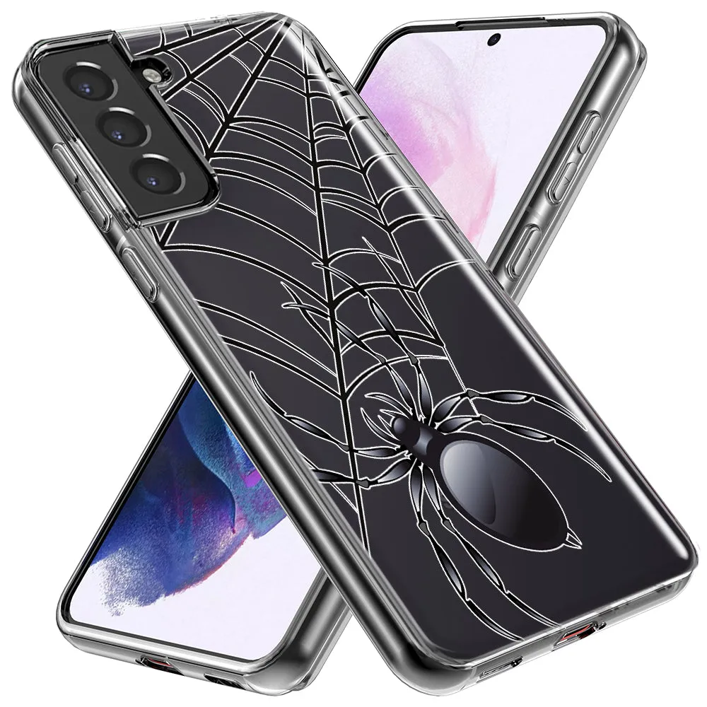 For Samsung Galaxy S10 Creepy Black Spider Web Halloween Horror Spooky Design Hybrid Protective Phone Case Cover