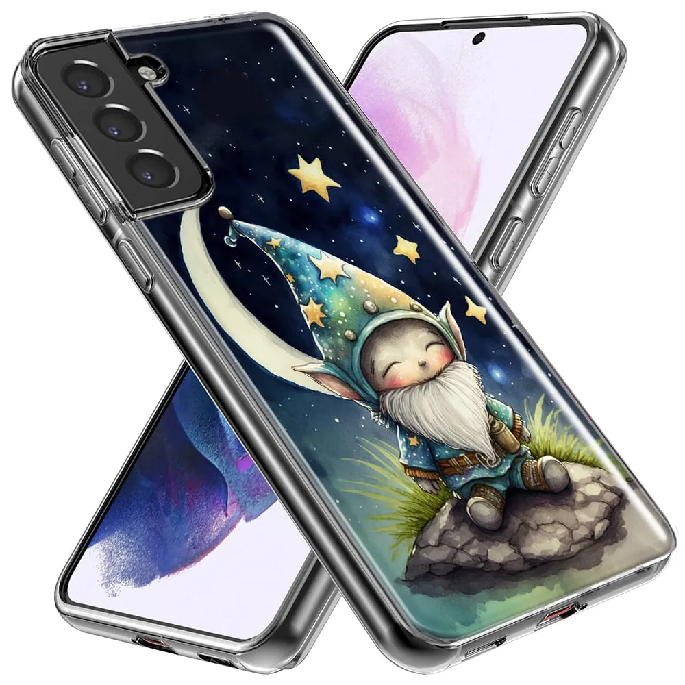 For Samsung Galaxy S20 Plus Stars Moon Starry Night Space Gnome Design Hybrid Protective Phone Case Cover