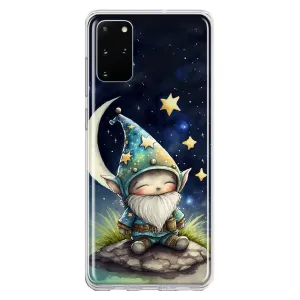 For Samsung Galaxy S20 Plus Stars Moon Starry Night Space Gnome Design Hybrid Protective Phone Case Cover