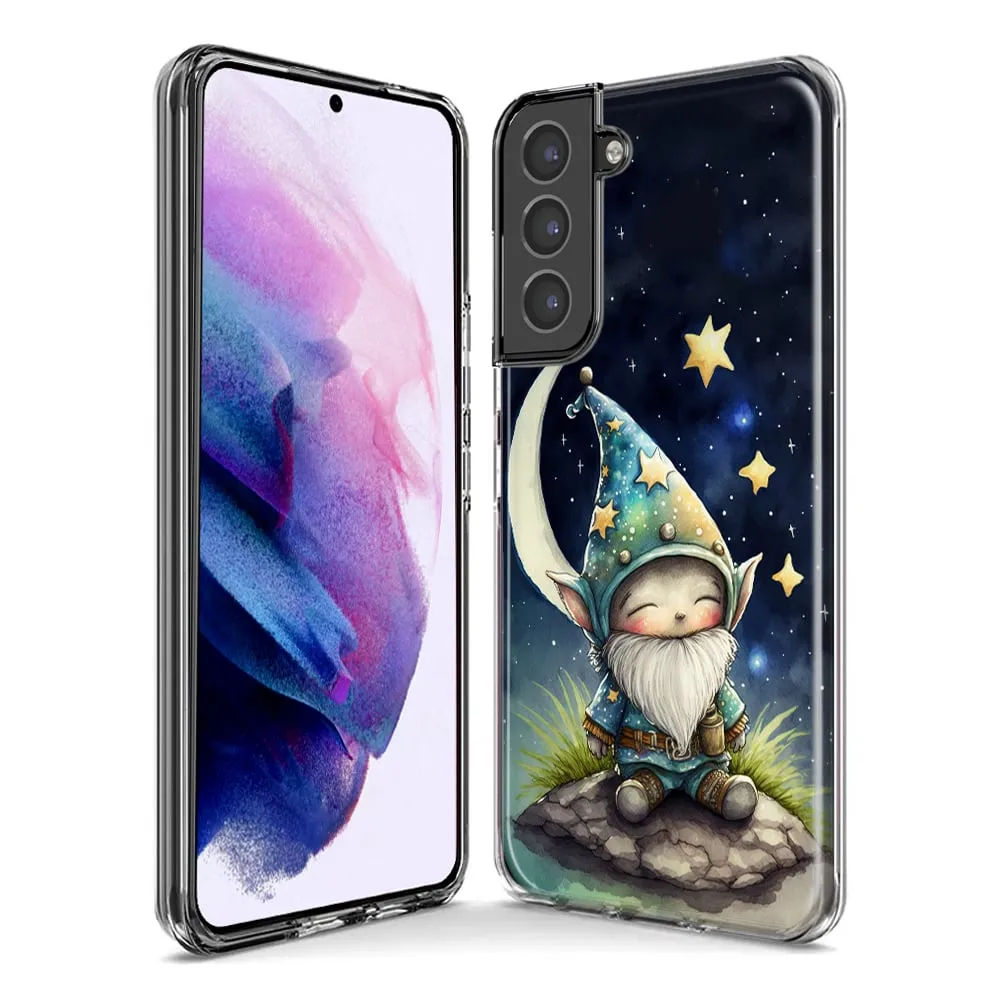 For Samsung Galaxy S20 Plus Stars Moon Starry Night Space Gnome Design Hybrid Protective Phone Case Cover