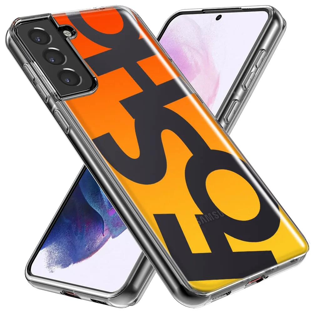 For Samsung Galaxy S20 Ultra Orange Yellow Clear Funny Text Quote Fosho Design Hybrid Protective Phone Case Cover