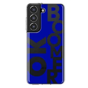 For Samsung Galaxy S21 Blue Clear Funny Text Quote Ok Boomer Design Hybrid Protective Phone Case Cover