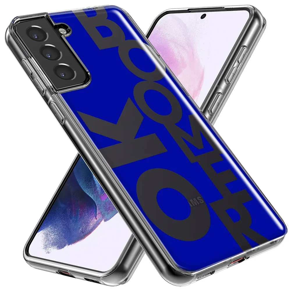 For Samsung Galaxy S21 Blue Clear Funny Text Quote Ok Boomer Design Hybrid Protective Phone Case Cover