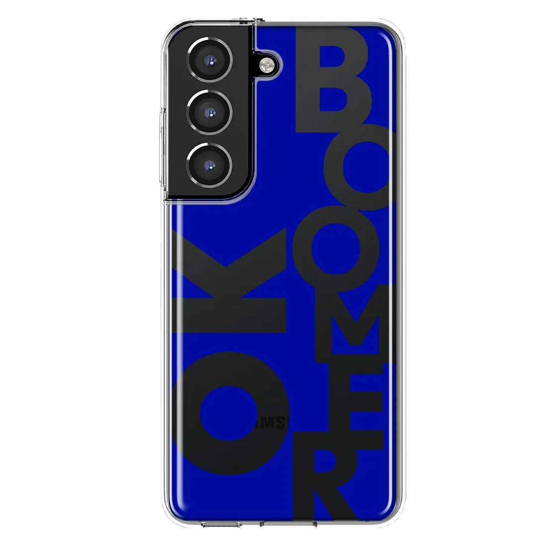 For Samsung Galaxy S21 Blue Clear Funny Text Quote Ok Boomer Design Hybrid Protective Phone Case Cover