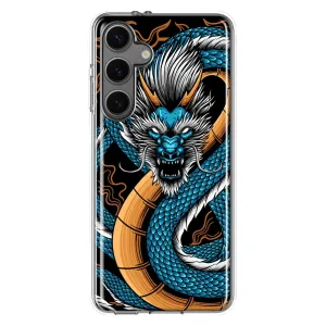 For Samsung Galaxy S24 Blue Dragon Slim Shockproof Hard Shell TPU Case Heavy Duty Protective Phone Cover