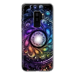 For Samsung Galaxy S9 Plus Mandala Geometry Abstract Galaxy Pattern Design Hybrid Protective Phone Case Cover