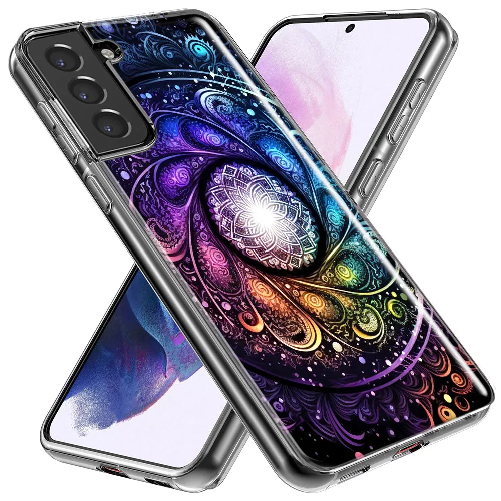 For Samsung Galaxy S9 Plus Mandala Geometry Abstract Galaxy Pattern Design Hybrid Protective Phone Case Cover