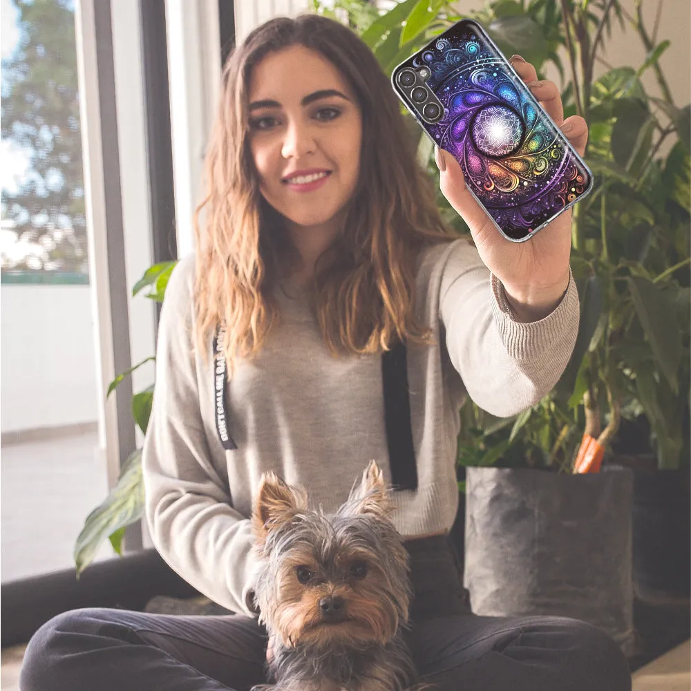 For Samsung Galaxy S9 Plus Mandala Geometry Abstract Galaxy Pattern Design Hybrid Protective Phone Case Cover