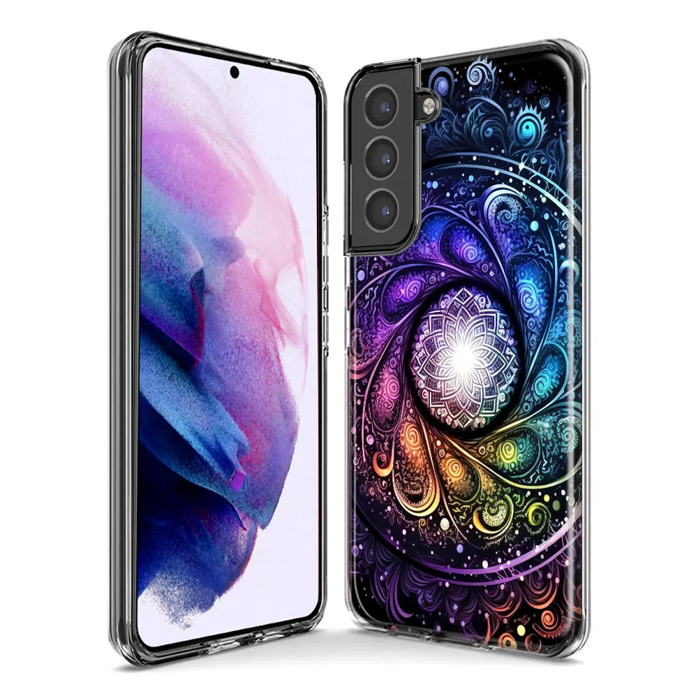 For Samsung Galaxy S9 Plus Mandala Geometry Abstract Galaxy Pattern Design Hybrid Protective Phone Case Cover
