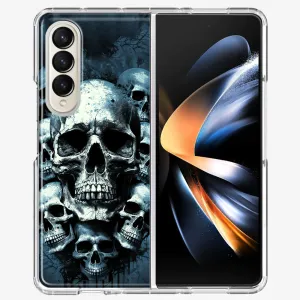 For Samsung Galaxy Z Fold 4 Graveyard Death Dream Skulls Double Layer Phone Case Cover