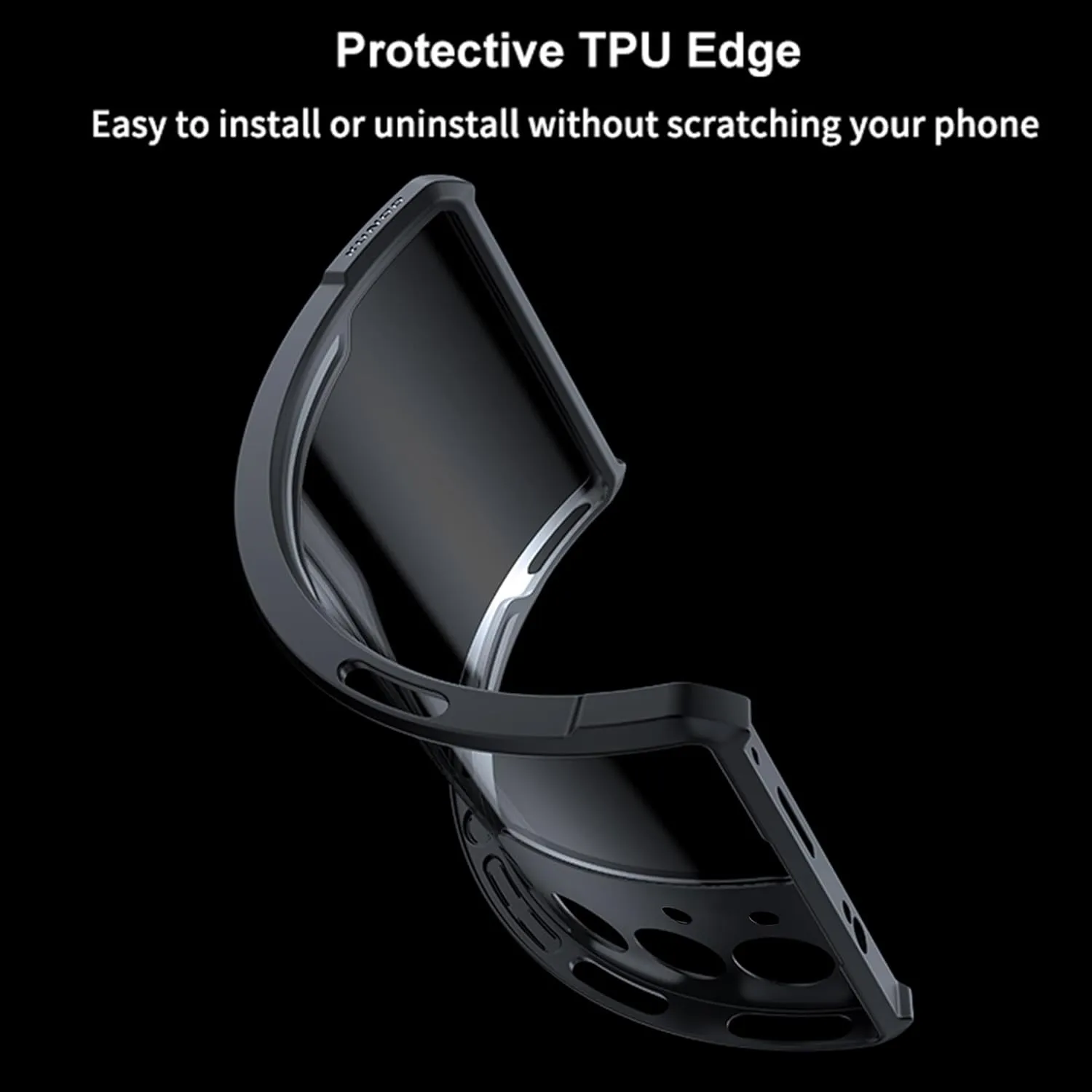 for ZTE Nubia Red Magic 10 Pro / 10 Pro  Case, Ultra-Thin Lightweight Cover Soft TPU Bumper   Acrylic Back Military Grade Airbags Shookproof Drop Protection[1 Tempered Film],Magnetic Black