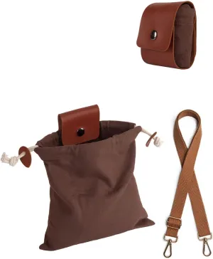 Foraging Bag Adjustable Shoulder Strap Canvas Foraging Pouch for Hiking, Bushcraft, Collapsible Belt Bag for Collecting Mushrooms, Rocks, Seashells