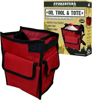 Forester Chain Oil Heavy Duty Tool Tote Bag - Durable Tool Bag with Multiple Pockets & Chain Loops