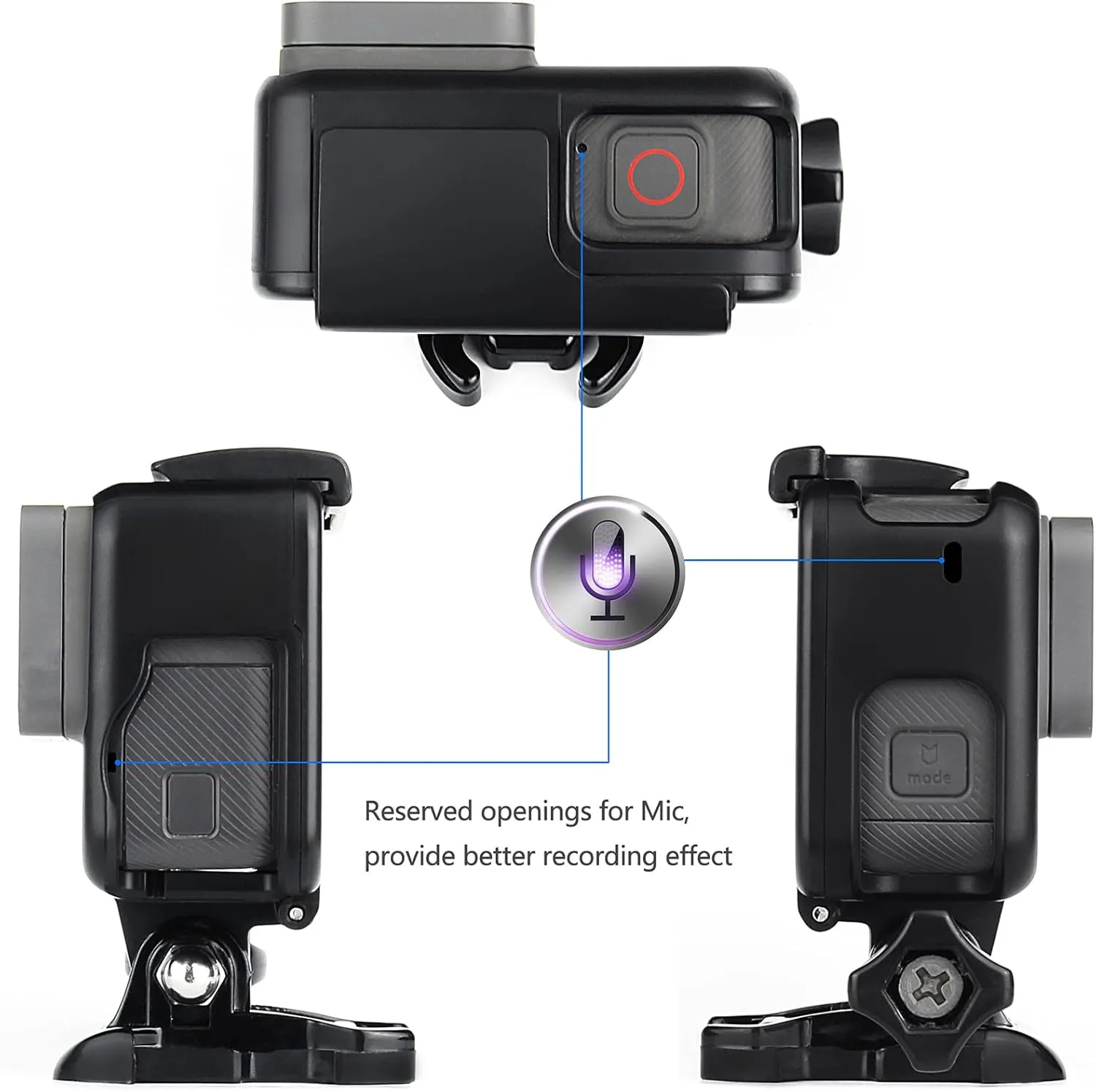 Frame Mount Case Housing Shell   Portable Mini Camera Bag Travel Protective Carrying Case Compatible with GoPro Hero 5/6/7 Black White Silver Hero(2018) Camera