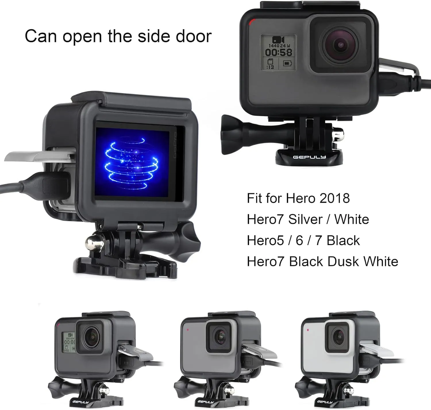 Frame Mount Case Housing Shell   Portable Mini Camera Bag Travel Protective Carrying Case Compatible with GoPro Hero 5/6/7 Black White Silver Hero(2018) Camera