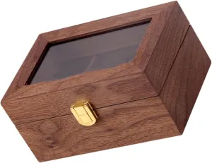 FRCOLOR 1pc Lockable Watch Case Vintage Storage Box Transparent Lid Elegant Jewelry Container for Organizing Watches and Accessories for Home and