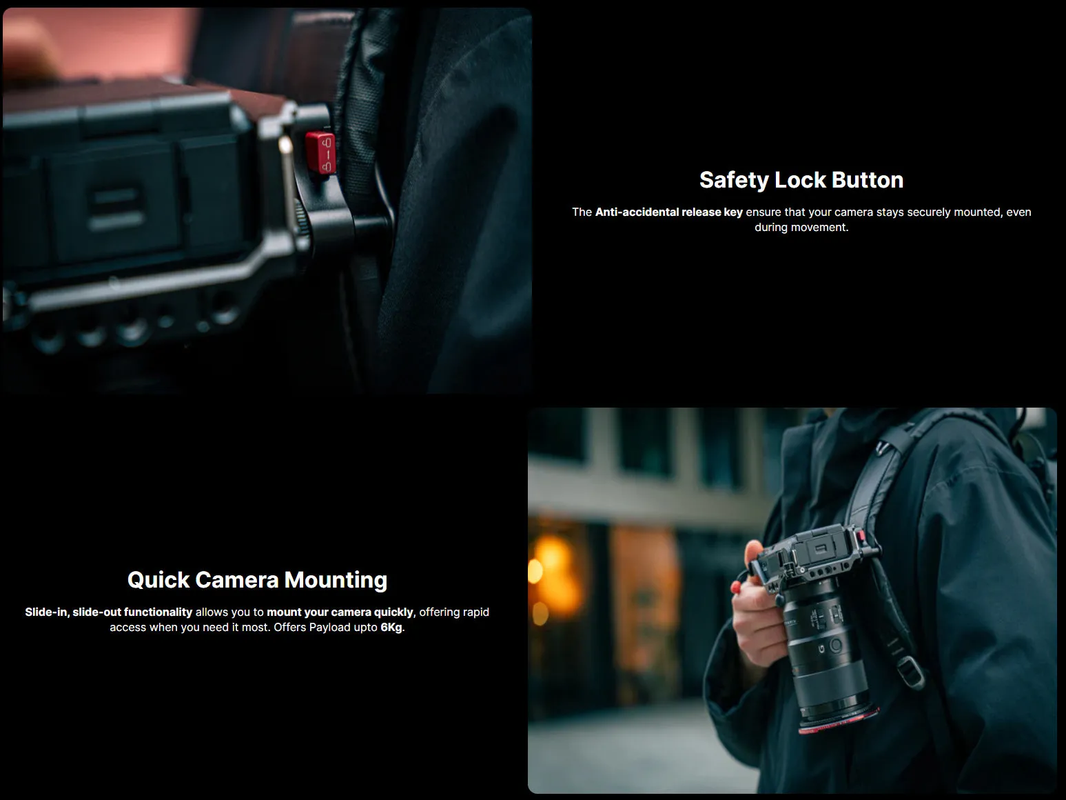 Freewell Quick-Release Camera Clamp for Backpack