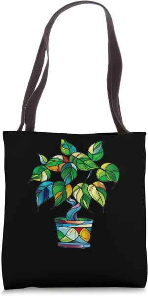 Friendship Plant Stained Glass Tote Bag