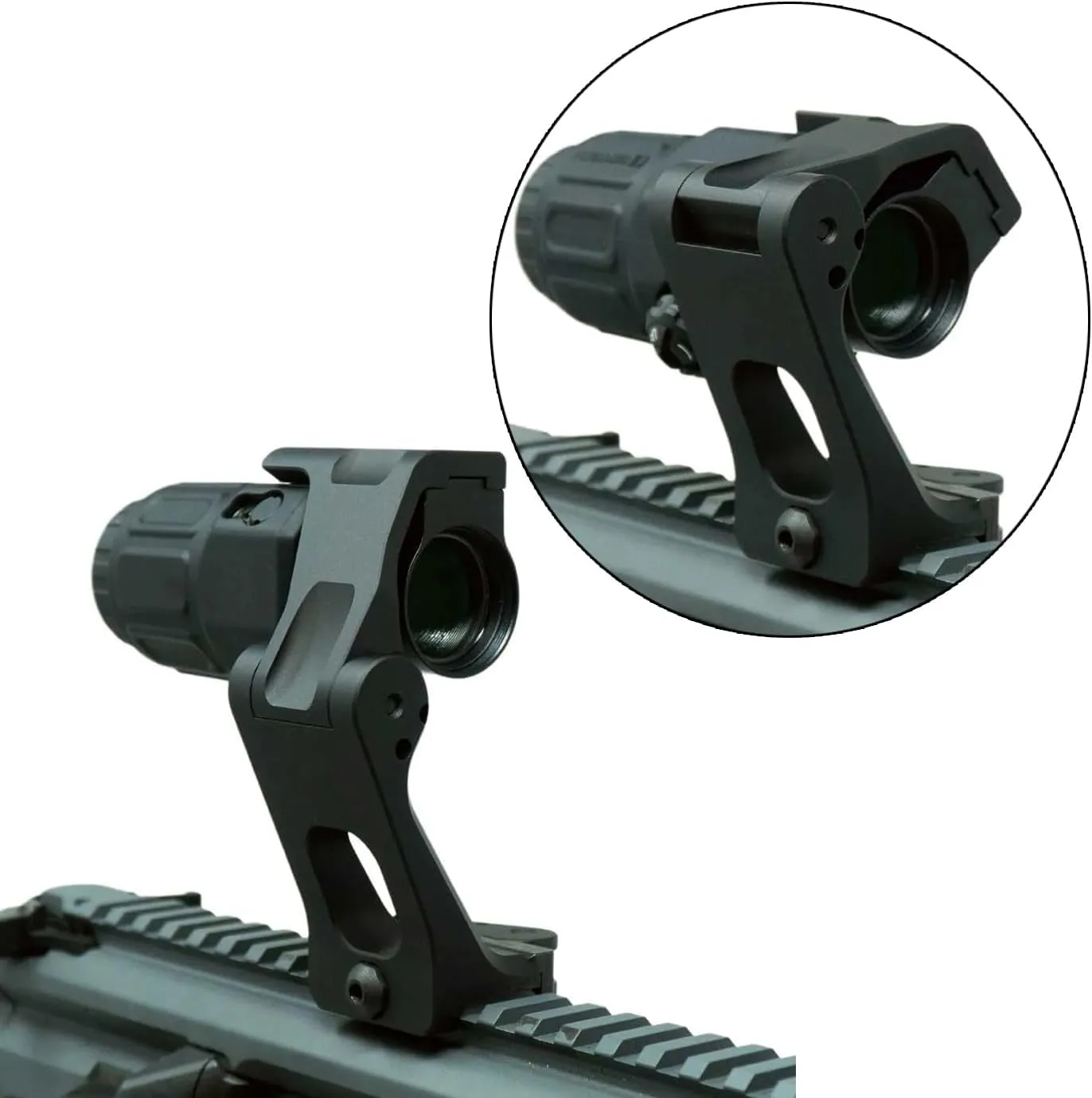 FTC 2.26/2.91 G33 G43 G45 3X/5X 6X Magnifier Flip-to-Side Mount Kit Tactical Optics Base Adapter QD Quick Release/Detach with Heighten Spacer Combo