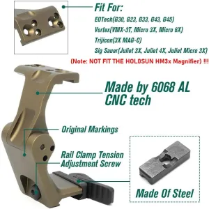FTC Magnifier Mount with Fast QD Lever 2.26”/2.91" Optical Centerline Height, Flip-to-Center (FTC),Compatible G30,G23,G33,G43,G45, 3X, 6X Etc