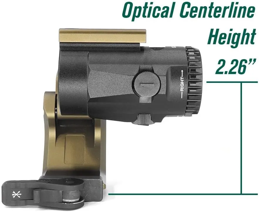 FTC Magnifier Mount with Fast QD Lever 2.26”/2.91" Optical Centerline Height, Flip-to-Center (FTC),Compatible G30,G23,G33,G43,G45, 3X, 6X Etc