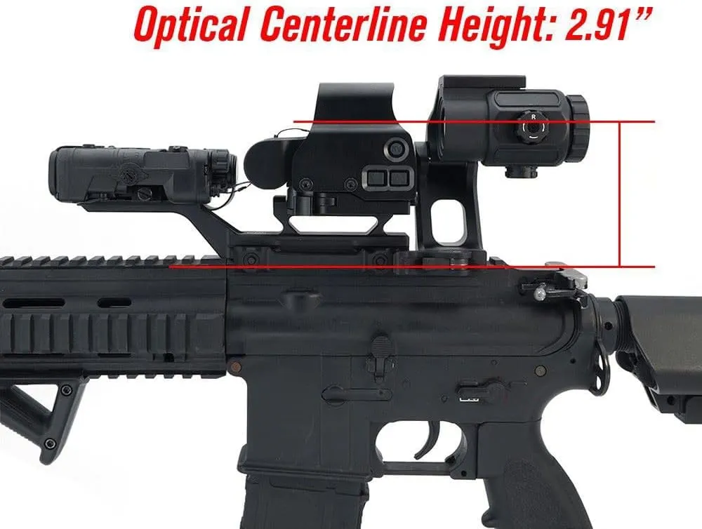 FTC Magnifier Mount with Fast QD Lever 2.26"/2.91" Optical Centerline Height,Quick Release&Flip-to-Center Mechanism,Compatible G30,G23,G33,G43,G45,3X,6X Etc