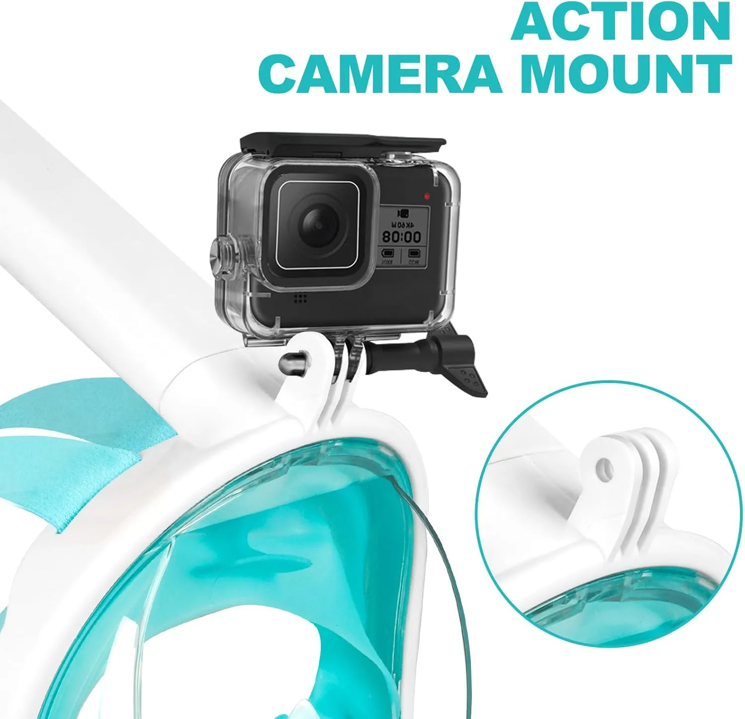 Full Face Snorkel Mask, Snorkeling Mask with Detachable Camera Mount, 180 Panoramic Anti-Fog Anti-Leak Diving Mask for Adult and Kids…