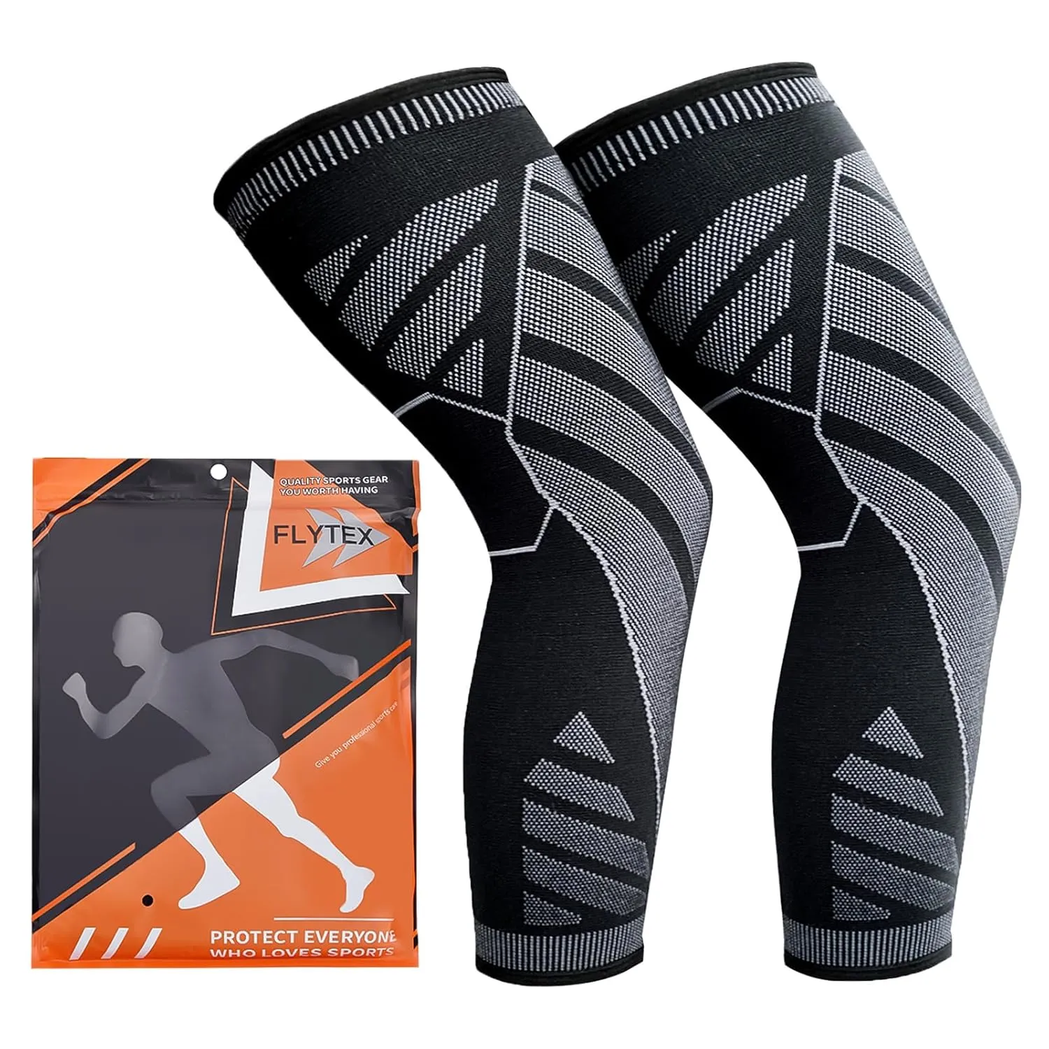 Full Leg Compression，Full leg sleeve long compression leg sleeve knee sleeve to protect legs for men and women basketball, arthritis cycling sports(2PCS) (XX-Large)