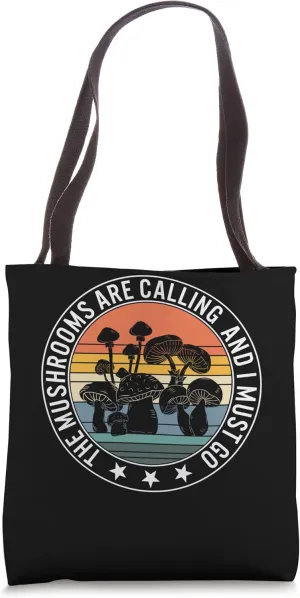 Fungi Mushroom Calling Grow Fungus Botanical Plant Vintage Tote Bag