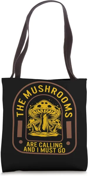 Fungi Mushroom Calling Grow Fungus Botanical Plant Vintage Tote Bag
