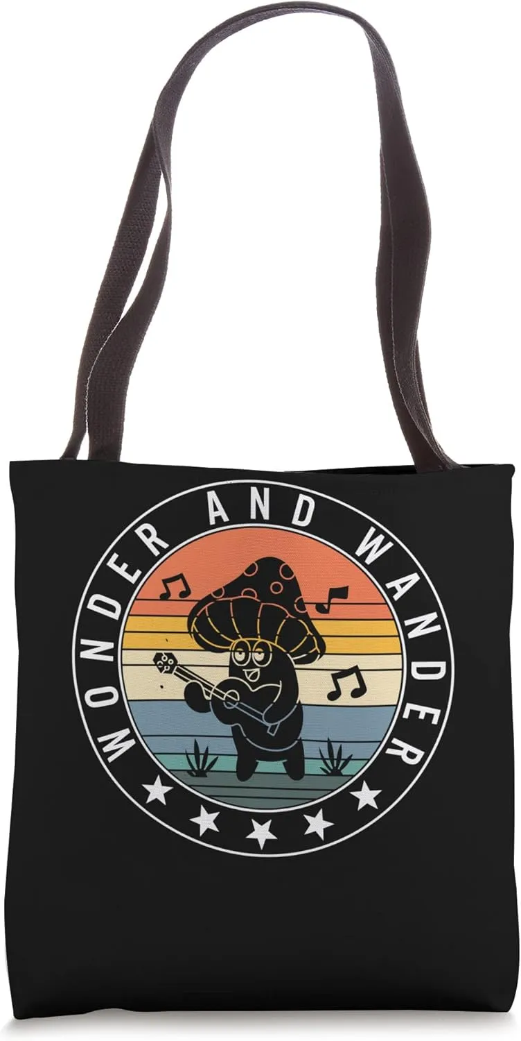 Fungi Wonder Wander Singing Mushroom Fungus Botanical Plant Tote Bag