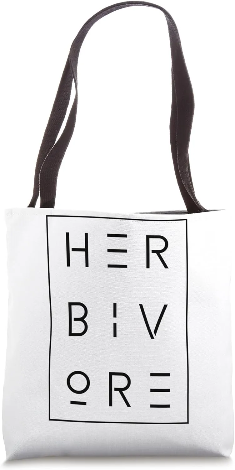 Funny Herbivore Plant-Based Vegan Vegetarian Herbivore Tote Bag